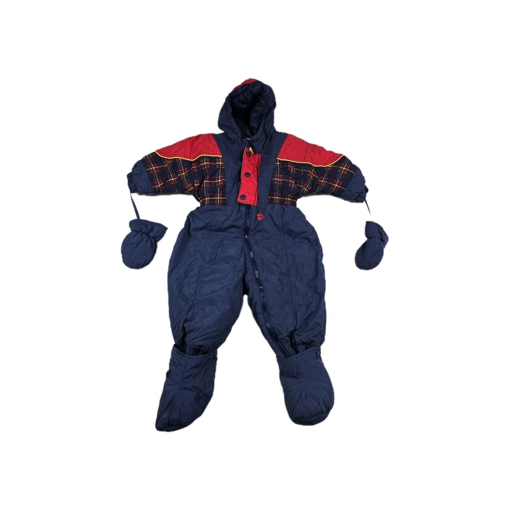 Kids Plaid Hooded Snowsuit